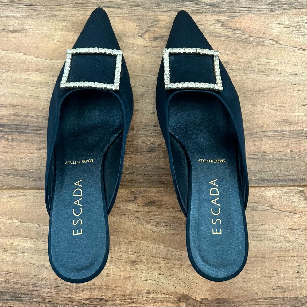 Navy Blue Escada Kitten Heels